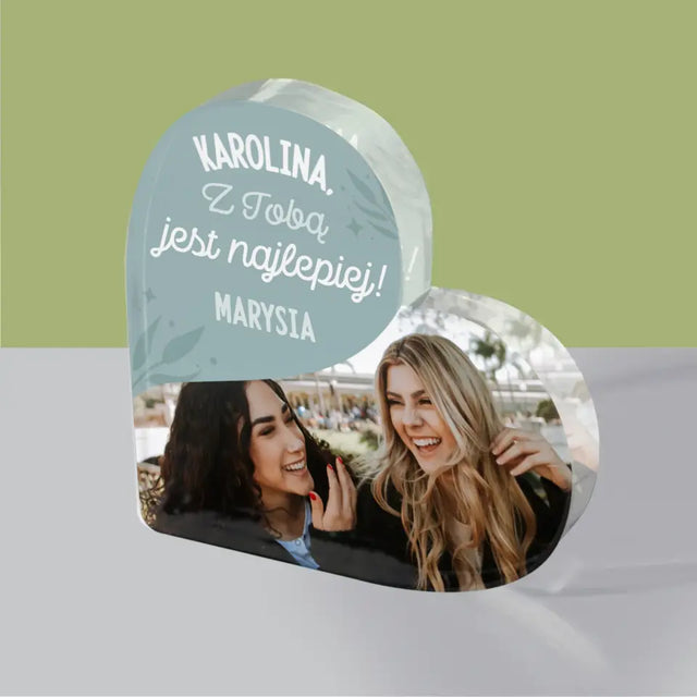 Fotokolaż: Najlepsze Przyjaciółki - Blok Akrylowy Serce