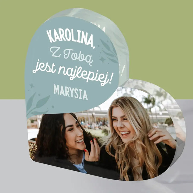 Fotokolaż: Najlepsze Przyjaciółki - Blok Akrylowy Serce