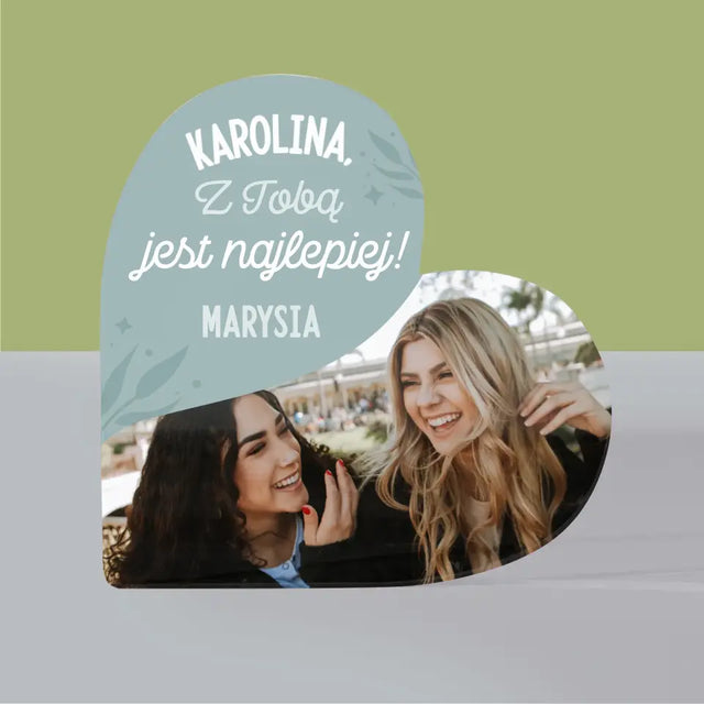 Fotokolaż: Najlepsze Przyjaciółki - Blok Akrylowy Serce