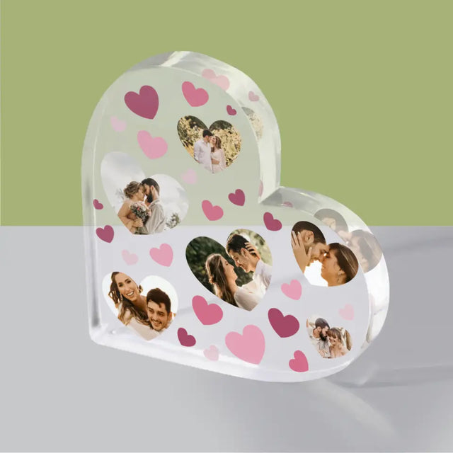 Fotokolaż: Serca - Blok Akrylowy Serce