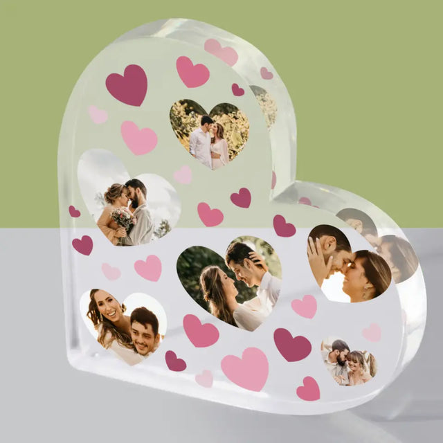 Fotokolaż: Serca - Blok Akrylowy Serce