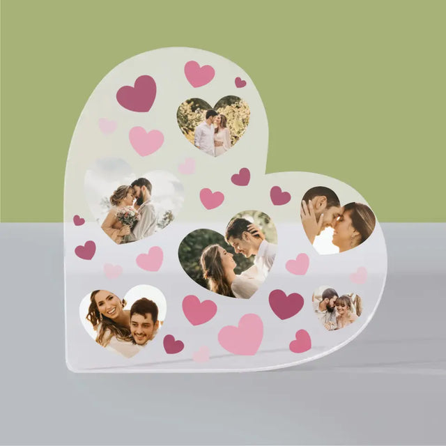 Fotokolaż: Serca - Blok Akrylowy Serce