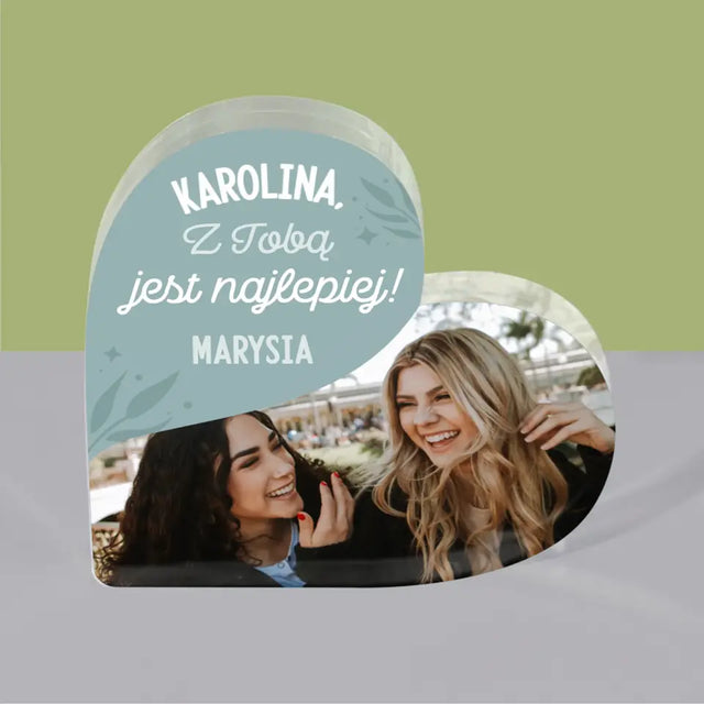 Fotokolaż: Najlepsze Przyjaciółki - Blok Akrylowy Serce
