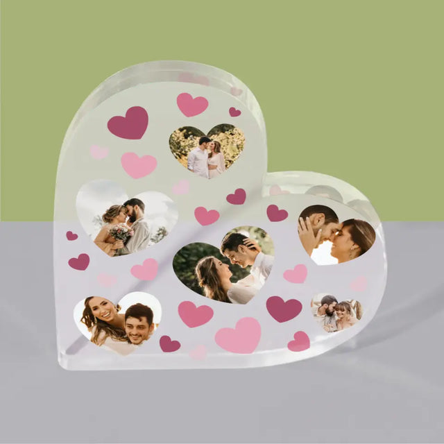 Fotokolaż: Serca - Blok Akrylowy Serce
