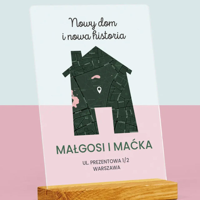 Mapa Miasta: Nowy Dom - Wydruk Na Szkle Akrylowym