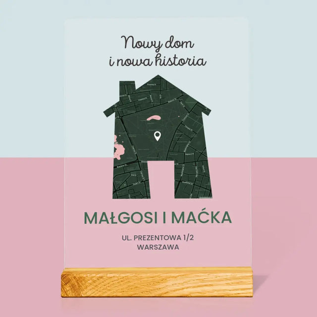 Mapa Miasta: Nowy Dom - Wydruk Na Szkle Akrylowym