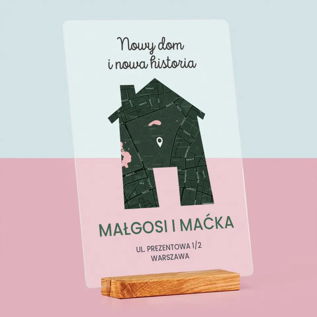 Mapa Miasta: Nowy Dom - Wydruk Na Szkle Akrylowym