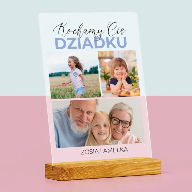 Fotokolaż: Kochamy Cię Dziadku - Wydruk Na Szkle Akrylowym