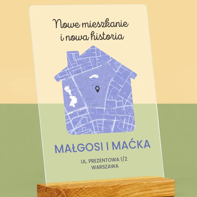 Mapa Miasta: Nowe Mieszkanie - Wydruk Na Szkle Akrylowym