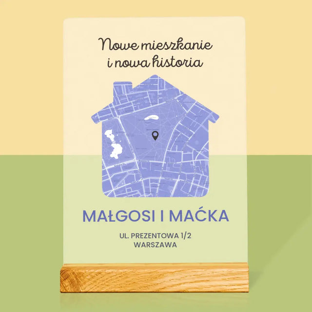 Mapa Miasta: Nowe Mieszkanie - Wydruk Na Szkle Akrylowym