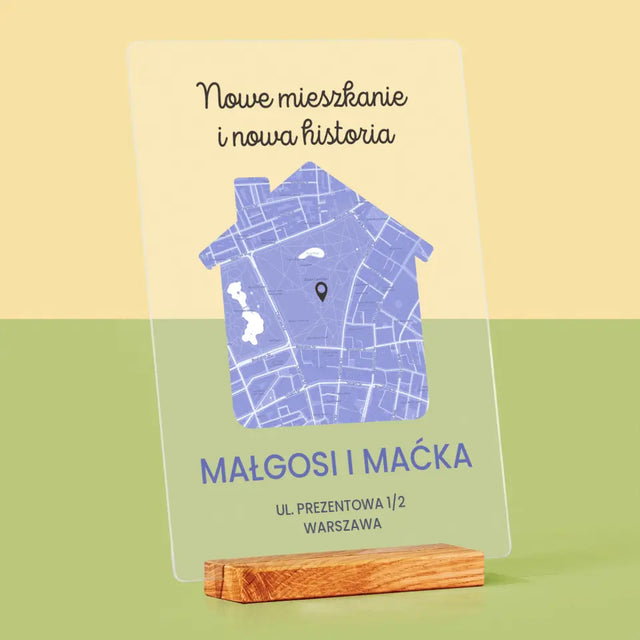 Mapa Miasta: Nowe Mieszkanie - Wydruk Na Szkle Akrylowym