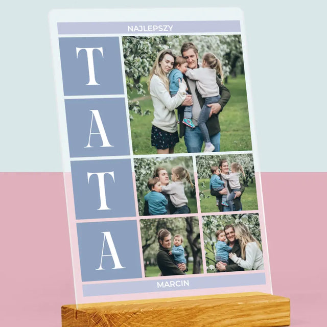 Fotokolaż: Najlepszy Tata - Wydruk Na Szkle Akrylowym
