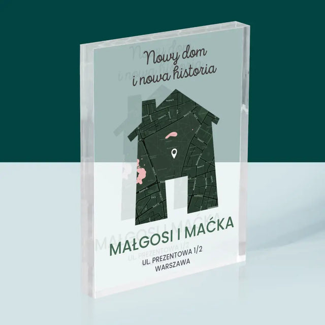 Mapa Miasta: Nowy Dom - Blok Akrylowy z Nadrukiem