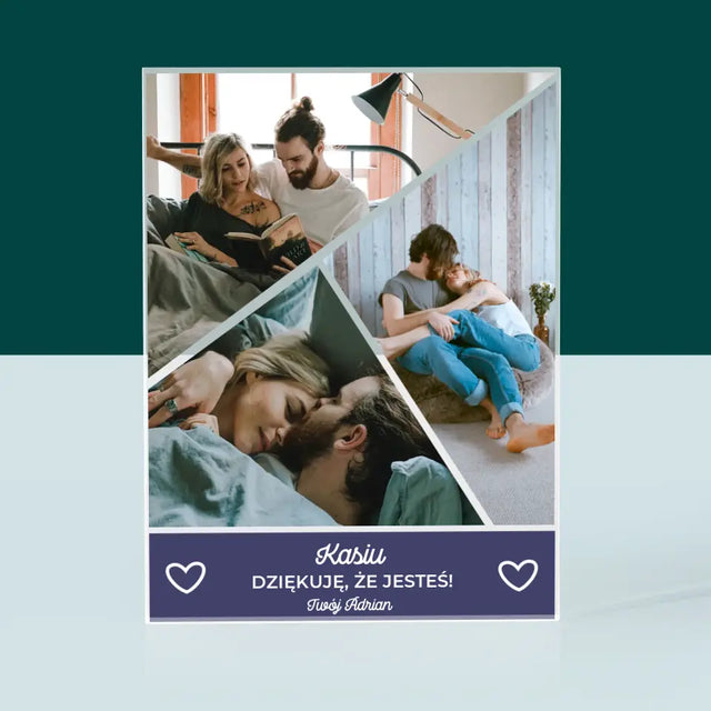 Fotokolaż: Dziękuję, Że Jesteś - Blok Akrylowy z Nadrukiem