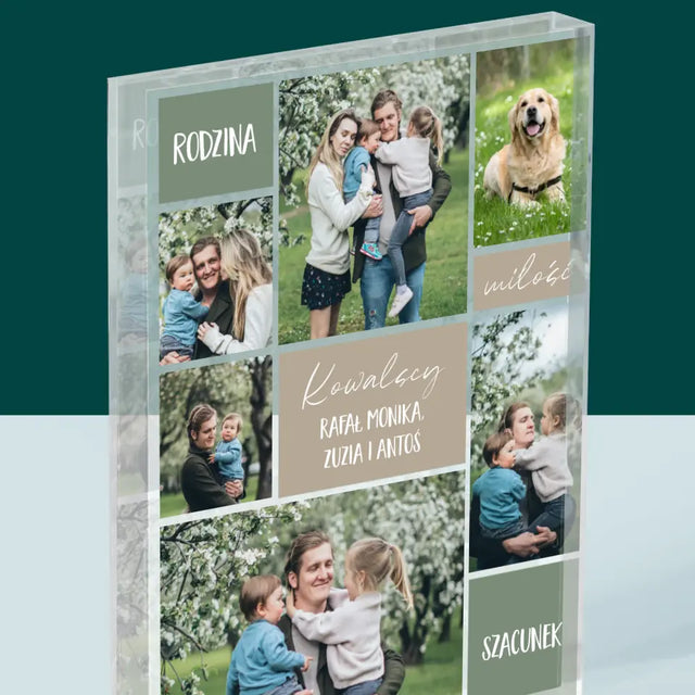 Fotokolaż: Rodzina - Blok Akrylowy z Nadrukiem
