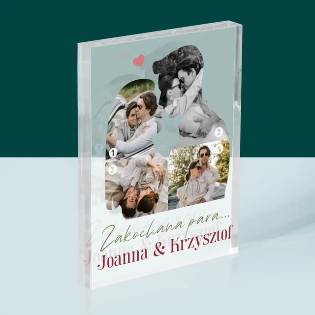Kształt Ze Zdjęć: Zakochana Para - Blok Akrylowy z Nadrukiem