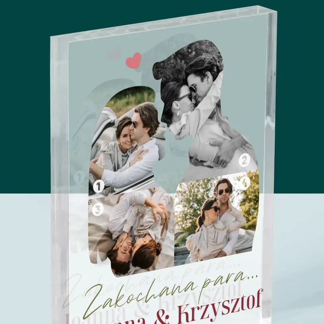 Kształt Ze Zdjęć: Zakochana Para - Blok Akrylowy z Nadrukiem