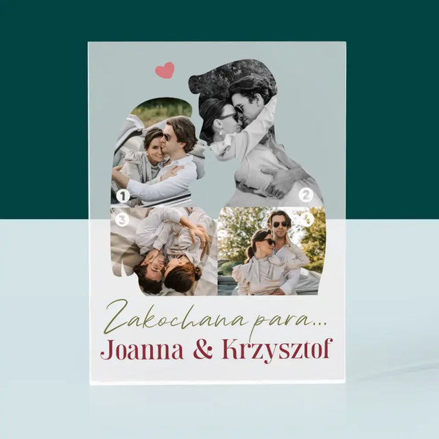 Kształt Ze Zdjęć: Zakochana Para - Blok Akrylowy z Nadrukiem