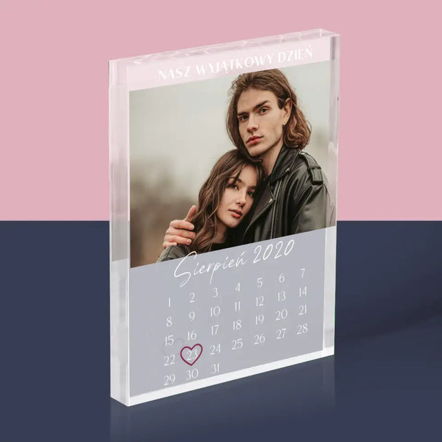 Zdjęcie i Podpis: Nasz Wyjątkowy Dzień - Blok Akrylowy z Nadrukiem