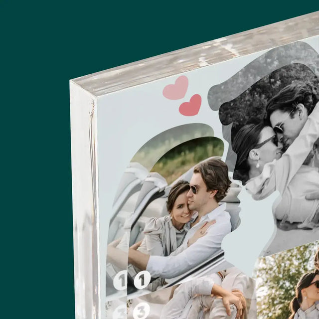 Kształt Ze Zdjęć: Zakochana Para - Blok Akrylowy z Nadrukiem