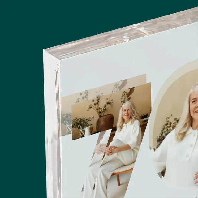 Słowo Ze Zdjęć: 70 Urodziny - Blok Akrylowy z Nadrukiem