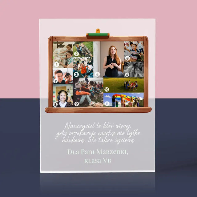 Kształt Ze Zdjęć: Nauczyciel To Ktoś Więcej - Blok Akrylowy z Nadrukiem