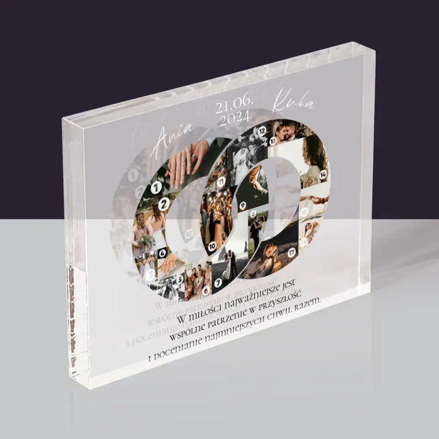Kształt Ze Zdjęć: Ślub - Blok Akrylowy z Nadrukiem