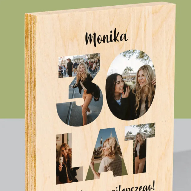 Słowo Ze Zdjęć: 30 Lat - Wydruk Na Drewnie