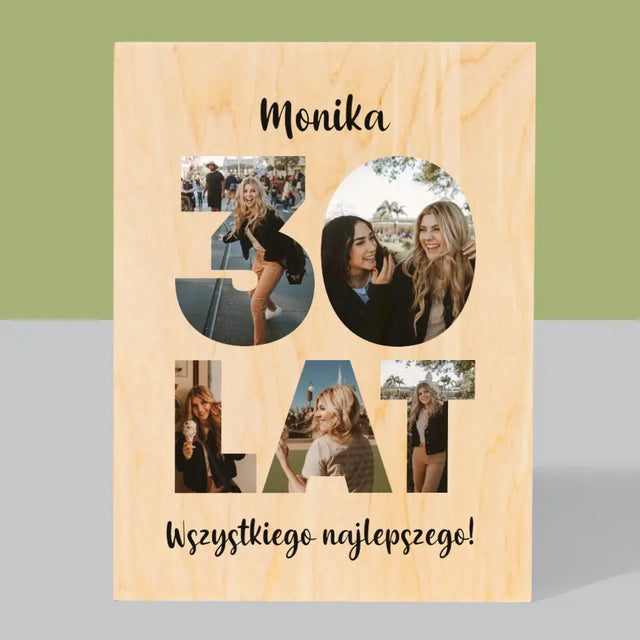 Słowo Ze Zdjęć: 30 Lat - Wydruk Na Drewnie