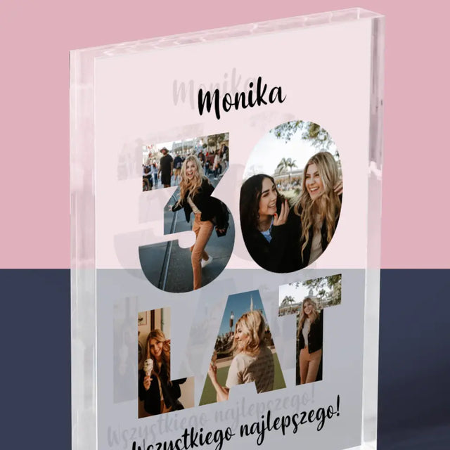 Słowo Ze Zdjęć: 30 Lat - Blok Akrylowy z Nadrukiem