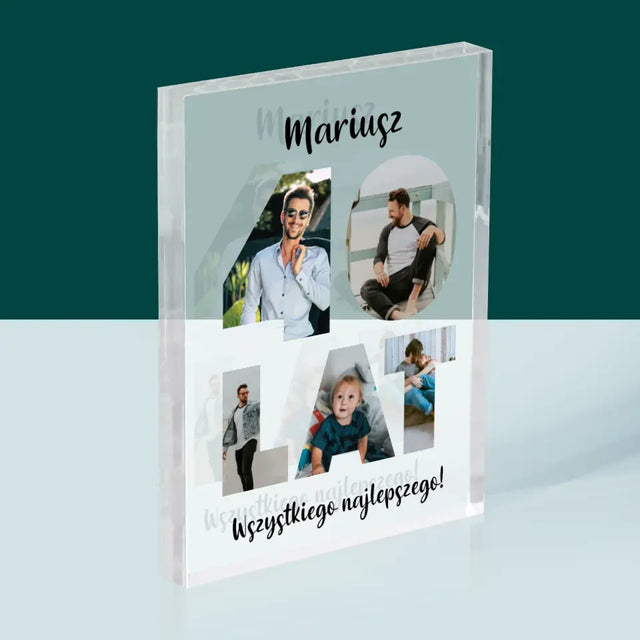 Słowo Ze Zdjęć: 40 Lat - Blok Akrylowy z Nadrukiem