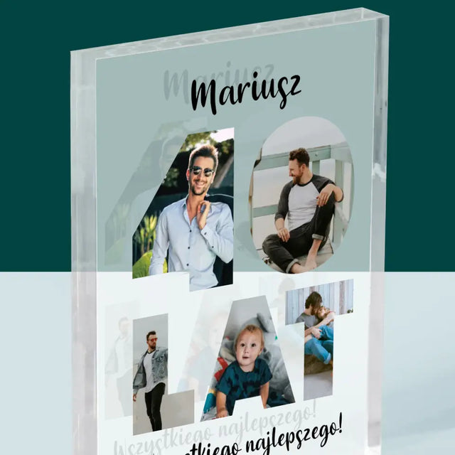 Słowo Ze Zdjęć: 40 Lat - Blok Akrylowy z Nadrukiem