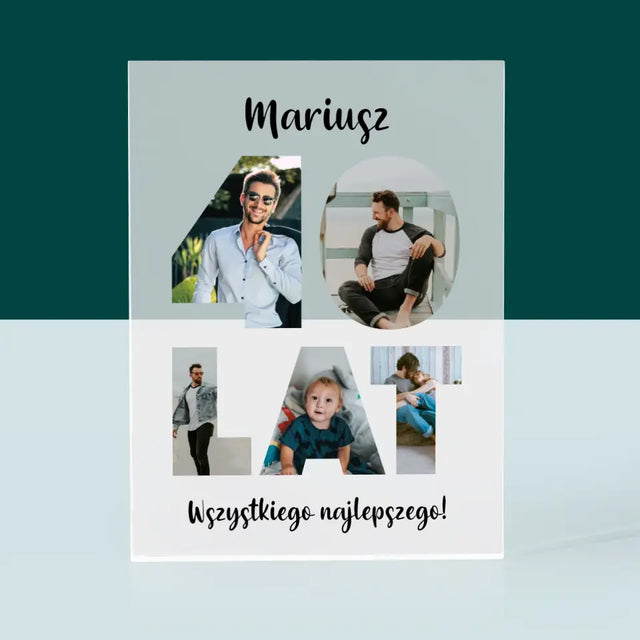 Słowo Ze Zdjęć: 40 Lat - Blok Akrylowy z Nadrukiem