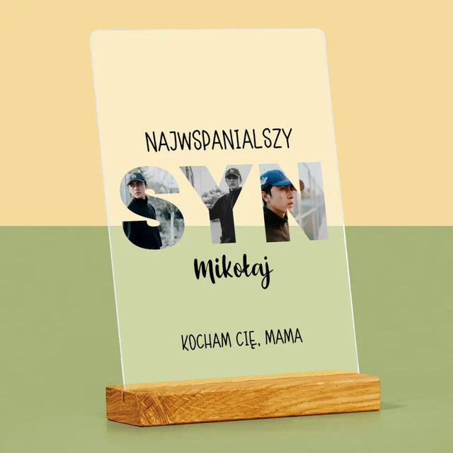 Słowo Ze Zdjęć: Syn - Wydruk Na Szkle Akrylowym