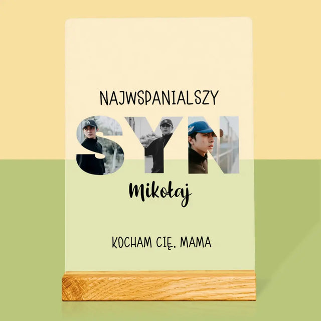 Słowo Ze Zdjęć: Syn - Wydruk Na Szkle Akrylowym