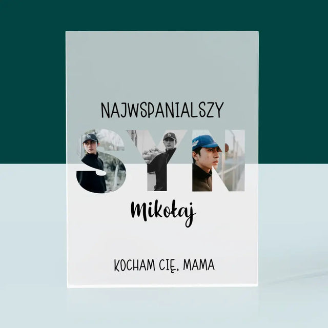 Słowo Ze Zdjęć: Syn - Blok Akrylowy z Nadrukiem