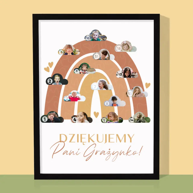 Fotokolaż: Dla Nauczyciela Tęcza - Wydruk Obramowany