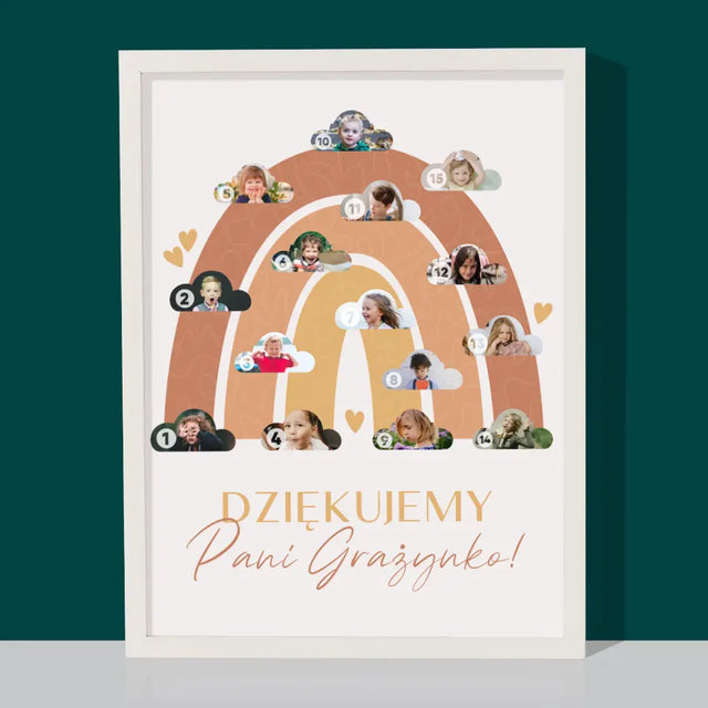 Fotokolaż: Dla Nauczyciela Tęcza - Wydruk Obramowany