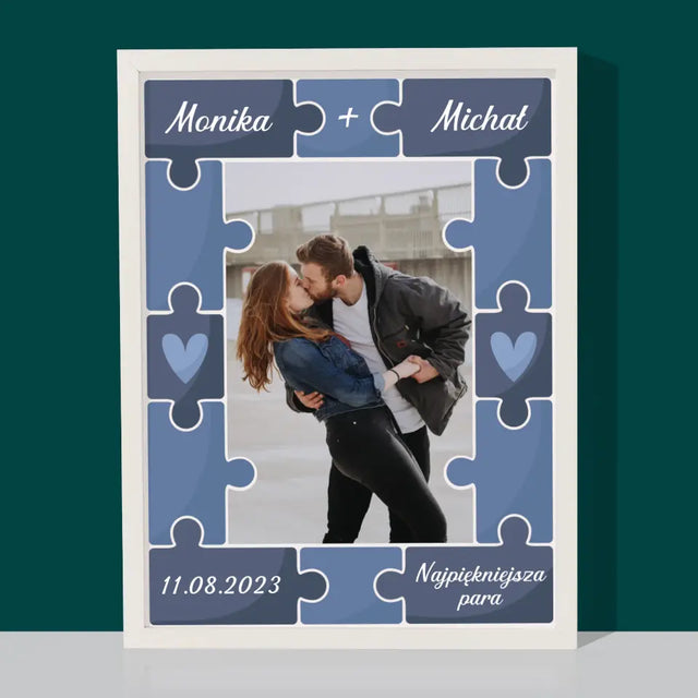 Zdjęcie i Podpis: Puzzle + Zdjęcie - Wydruk Obramowany