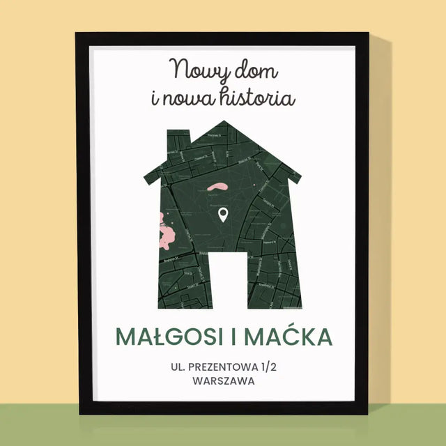 Mapa Miasta: Nowy Dom - Wydruk Obramowany