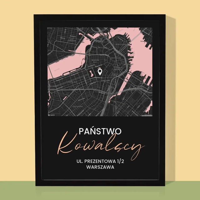 Mapa Miasta: Państwo - Wydruk Obramowany