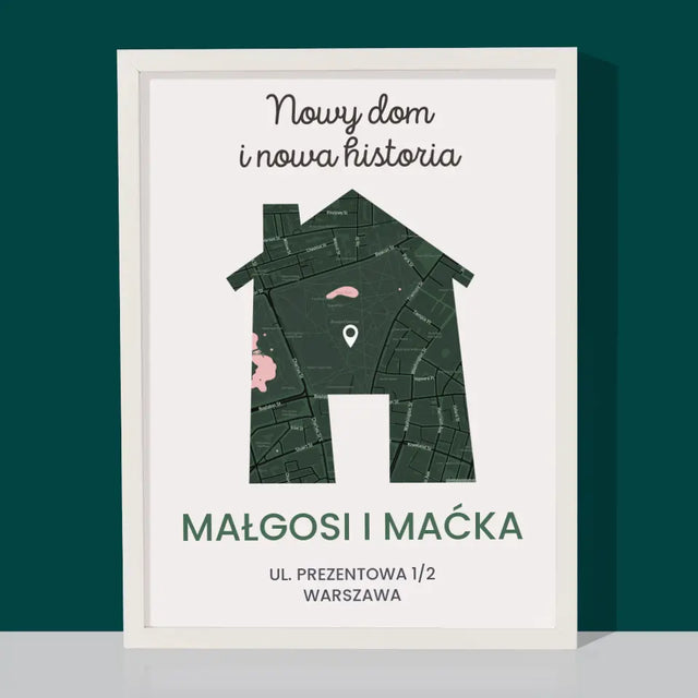 Mapa Miasta: Nowy Dom - Wydruk Obramowany