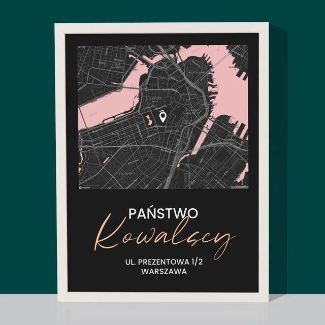 Mapa Miasta: Państwo - Wydruk Obramowany