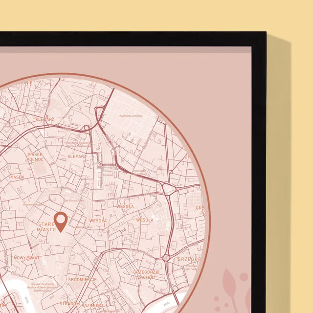 Mapa Miasta: Na Zawsze Razem - Wydruk Obramowany