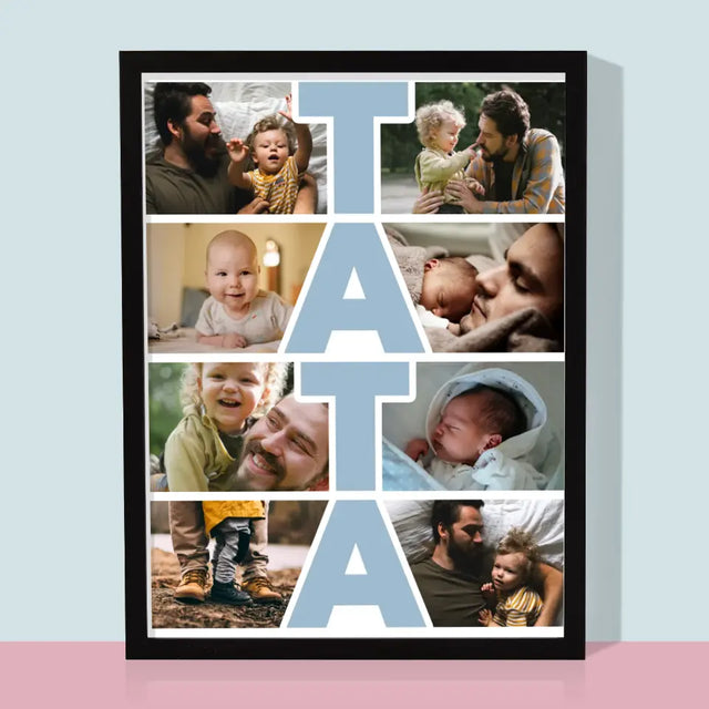 Fotokolaż: Tata - Wydruk Obramowany
