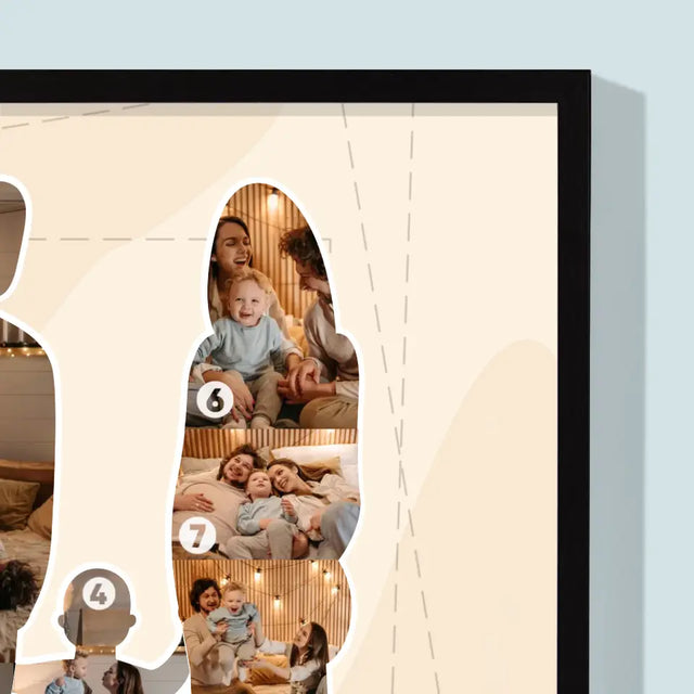 Kształt Ze Zdjęć: Rodzinna Miłość - Wydruk Obramowany