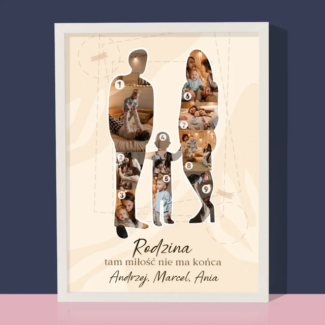 Kształt Ze Zdjęć: Rodzinna Miłość - Wydruk Obramowany