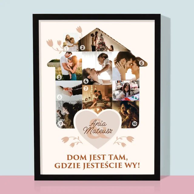 Kształt Ze Zdjęć: Dom Rodzinny - Wydruk Obramowany