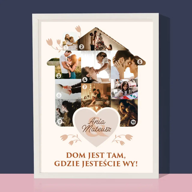 Kształt Ze Zdjęć: Dom Rodzinny - Wydruk Obramowany