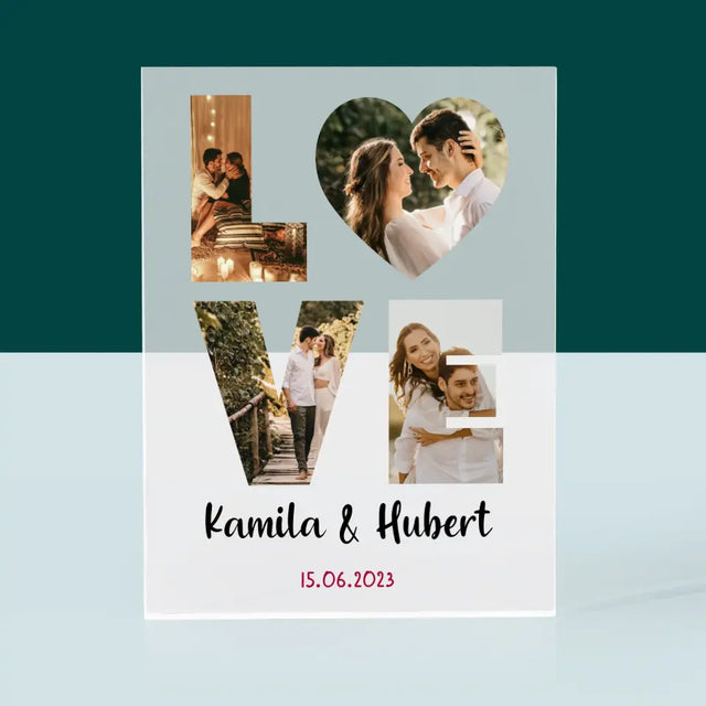 Słowo Ze Zdjęć: Love - Blok Akrylowy z Nadrukiem